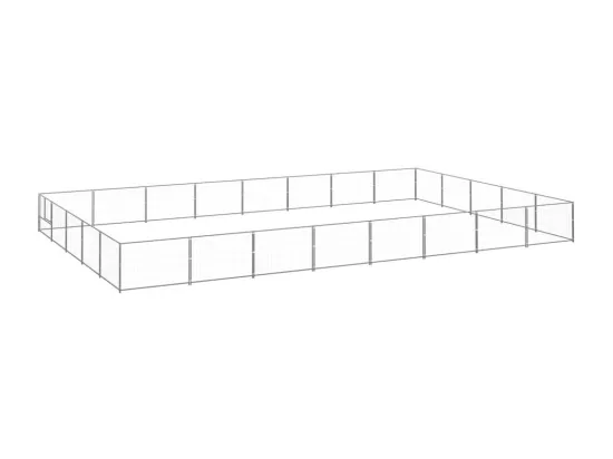 Chenil extérieur cage enclos argenté 800 x 500 x 70 cm 02_0000280