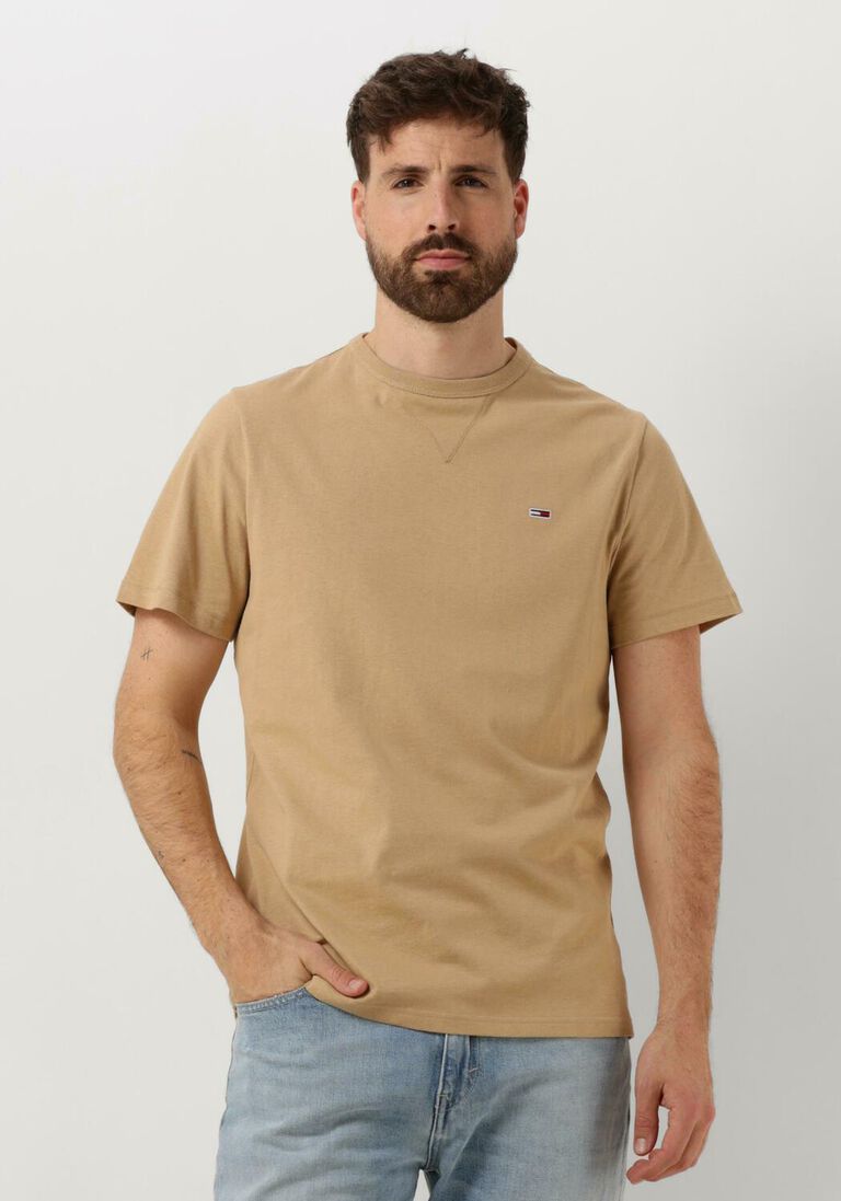 TOMMY JEANS beige tommy jeans t-shirt tjm slim rib detail tee