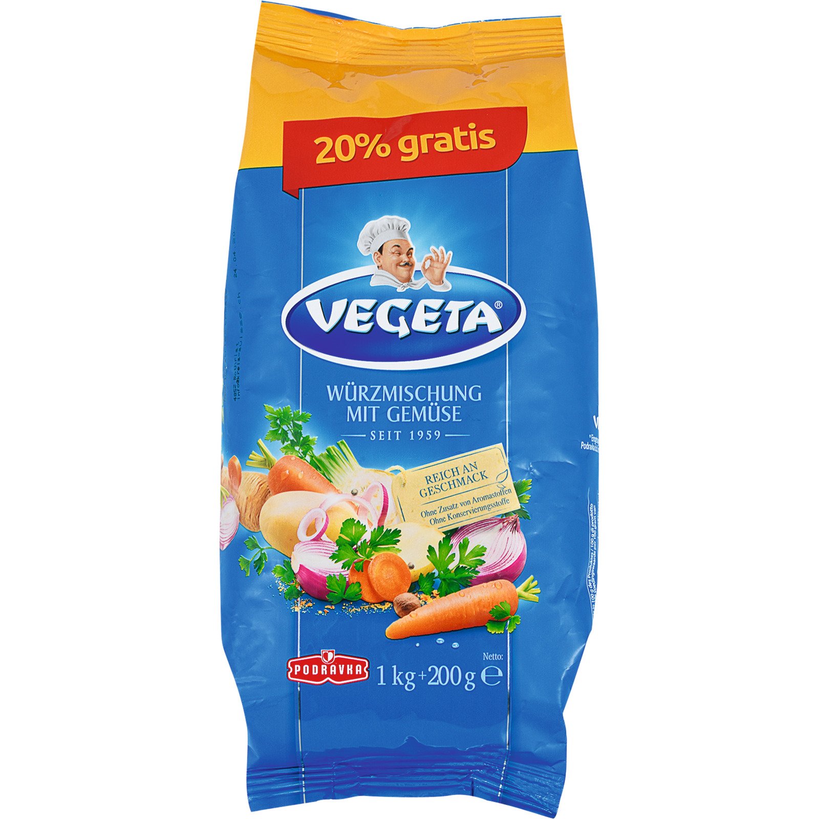 Vegeta Würze Gemüse 1 kg + 200 g gratis