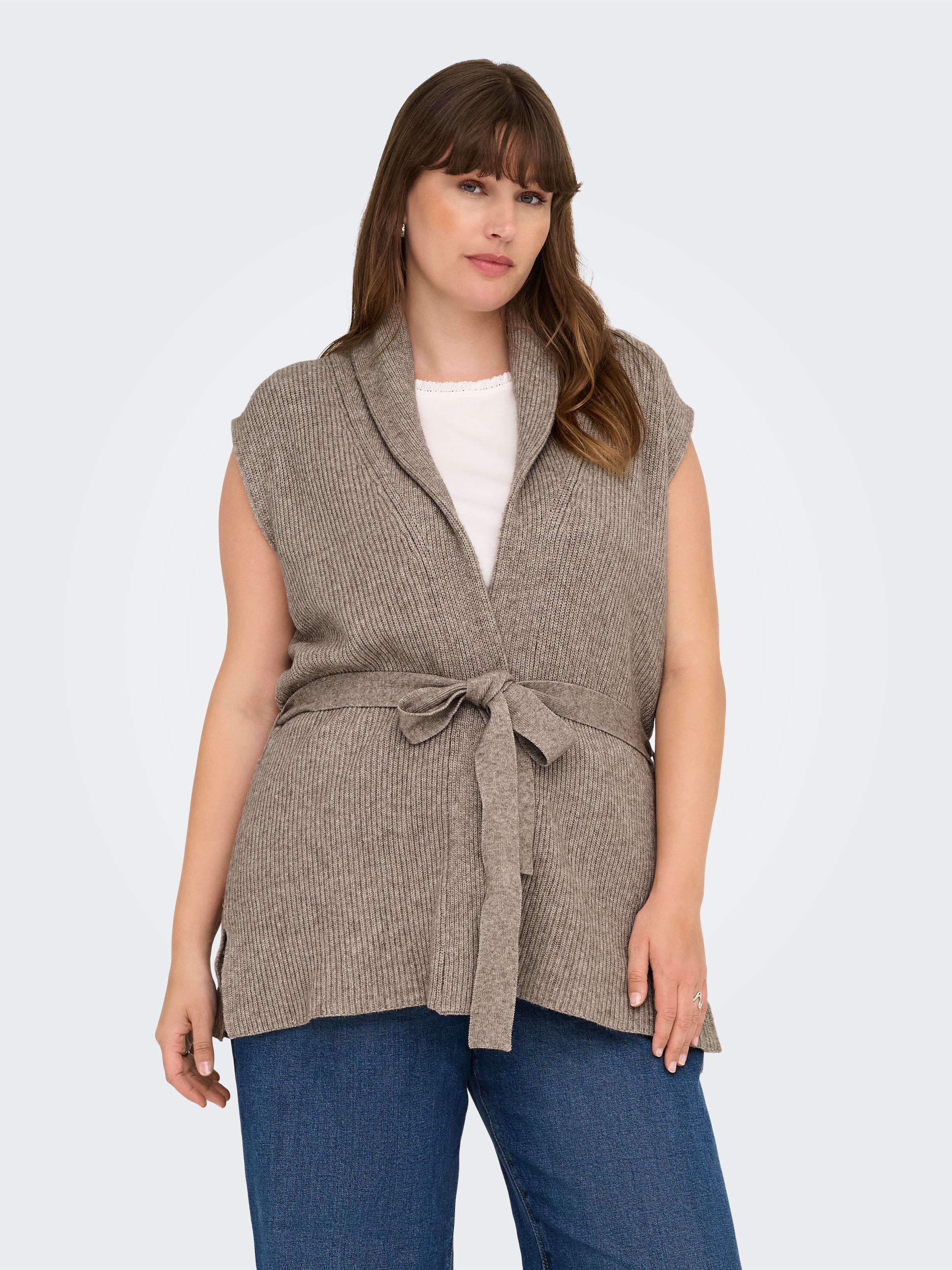 ONLY CARMAKOMA Strickweste »CARKATIA SL RIB WRAP VEST KNT«