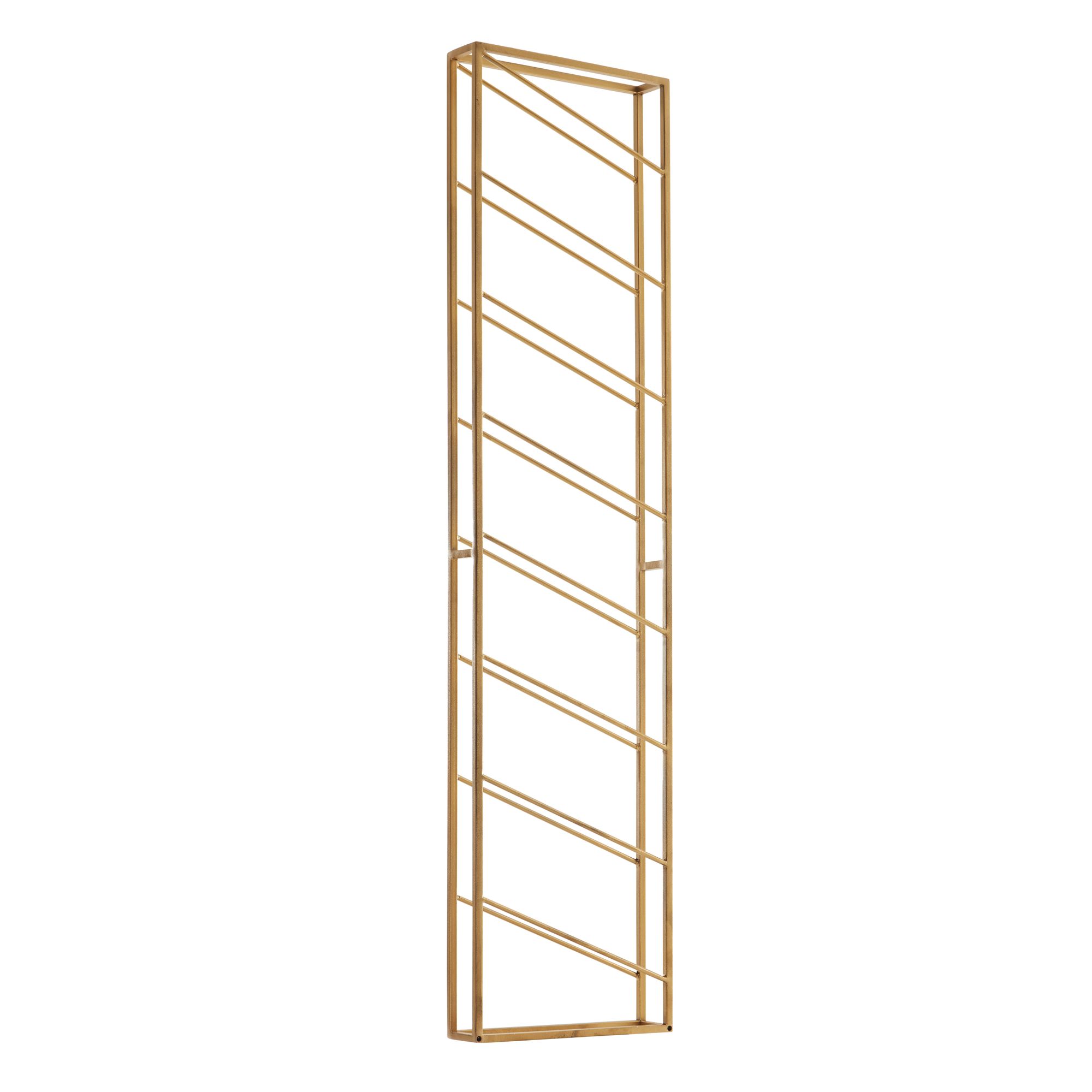 KADIMA DESIGN Weinregal STILVIN: Wandmontage, 8 Flaschen, 36x150x8 cm, pulverbeschichtetes Eisen, handgefertigt, 15 kg Belastbarkeit.