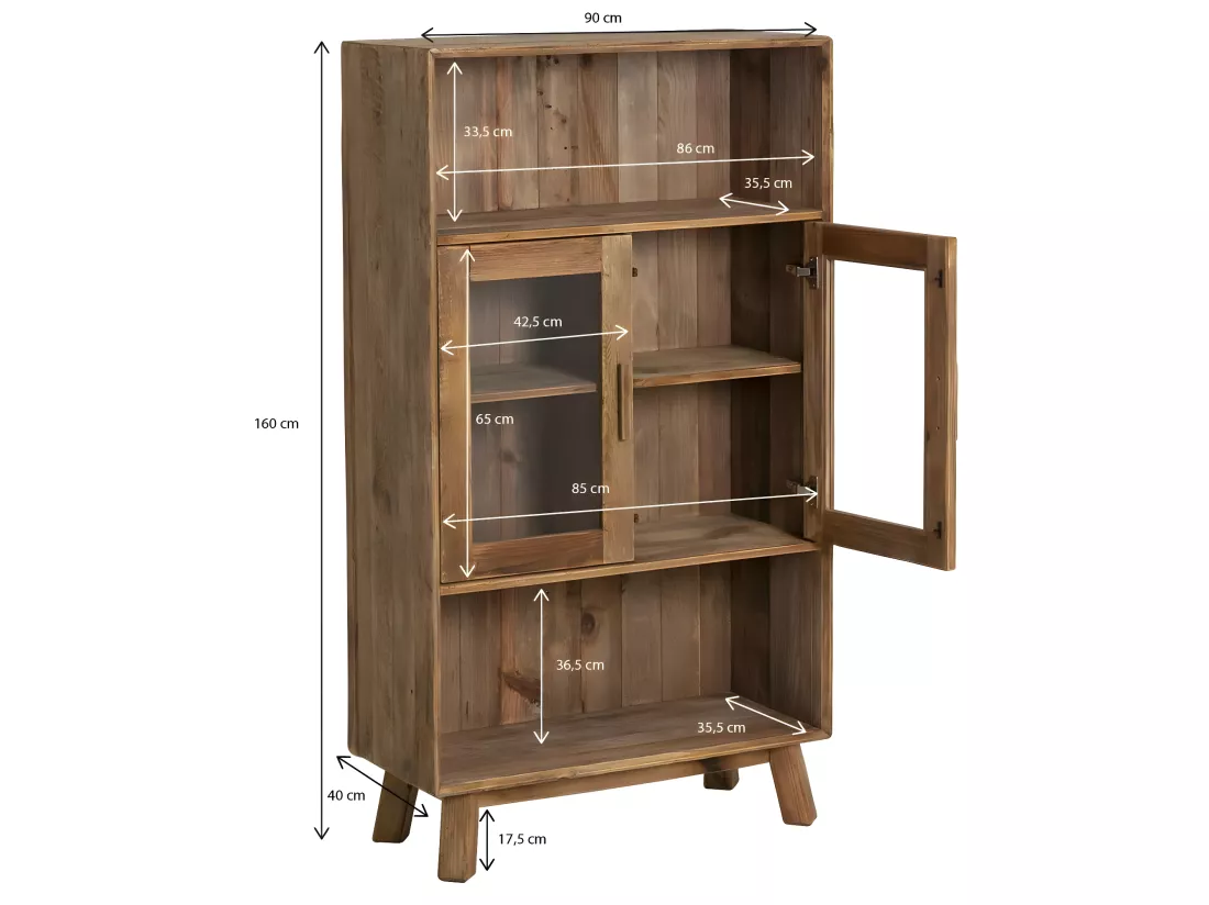 Vaisselier en bois recyclé 90cm Blaise
