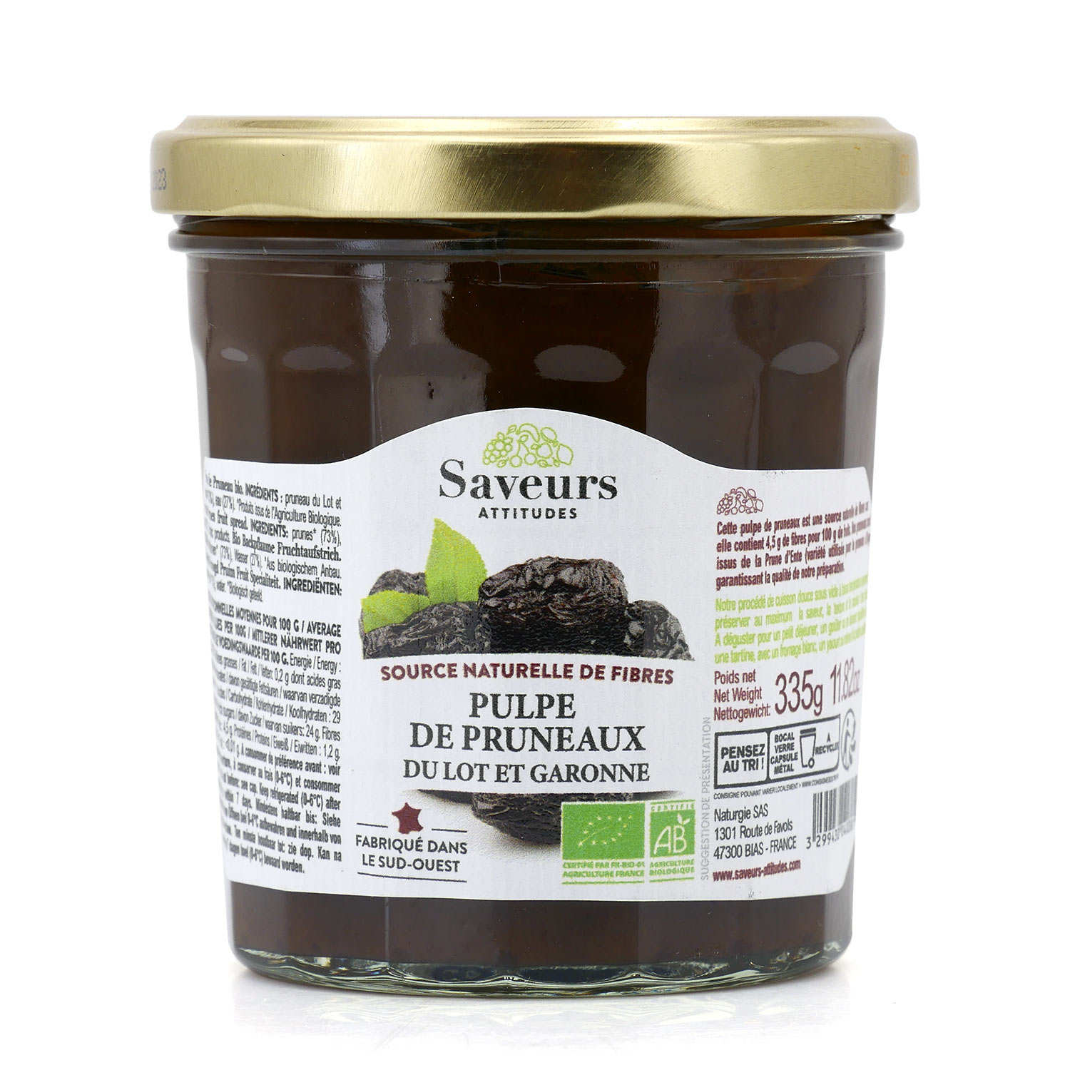 Pulpe de pruneaux du Lot et Garonne bio