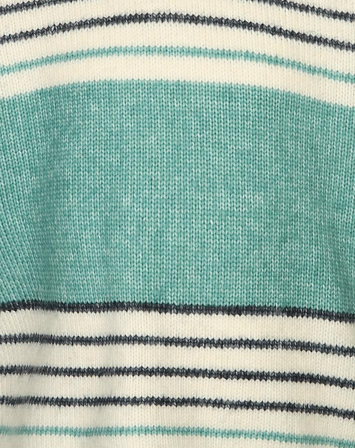 Strickpullover INVIERNO gestreift in türkis/weiß