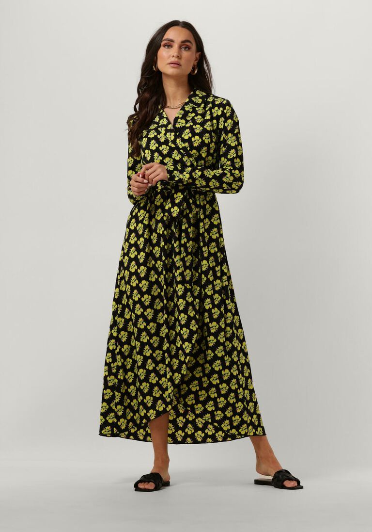 COLOURFUL REBEL gele colourful rebel maxi jurk vivian big flower maxi dress