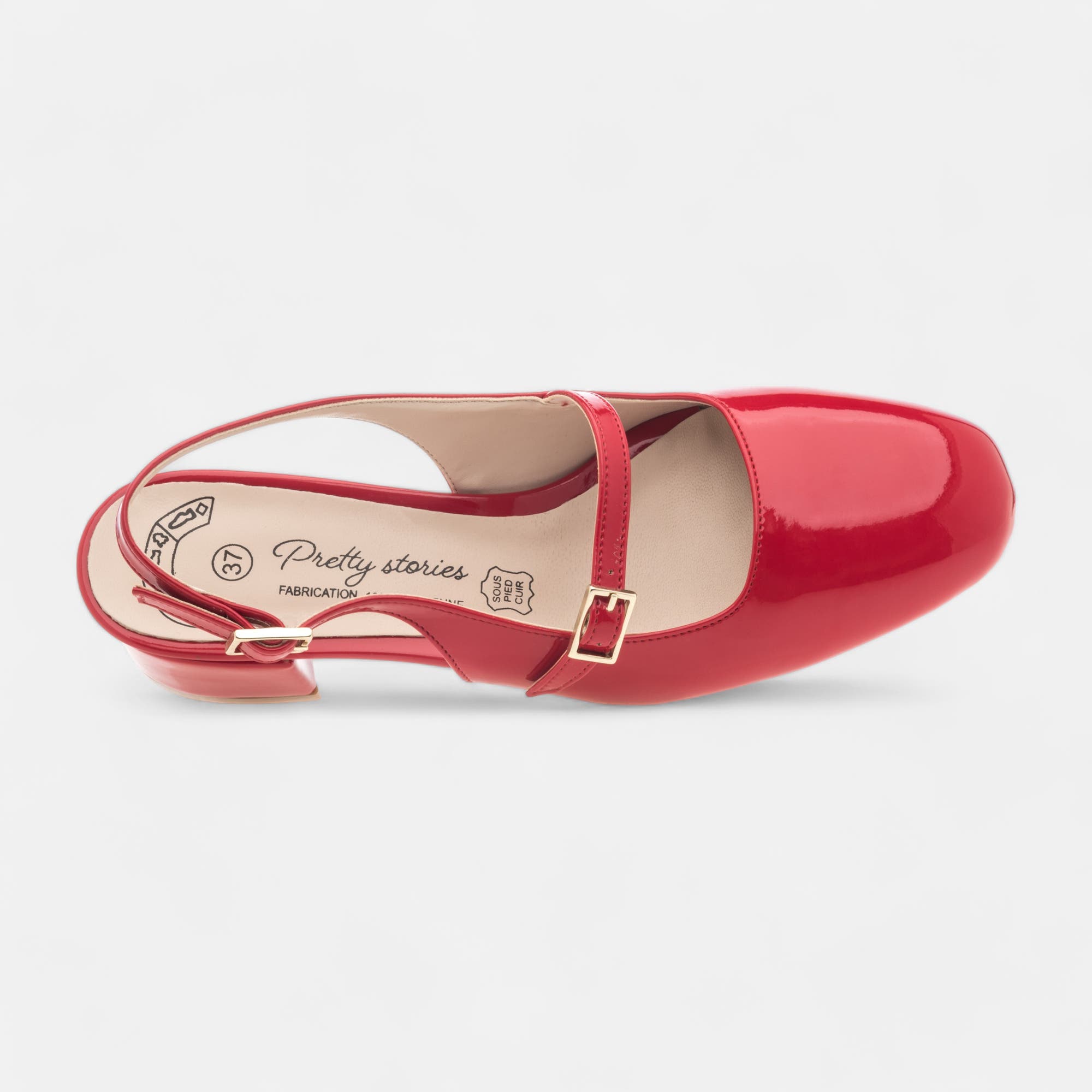Escarpins avec bride arrière Femme rouge