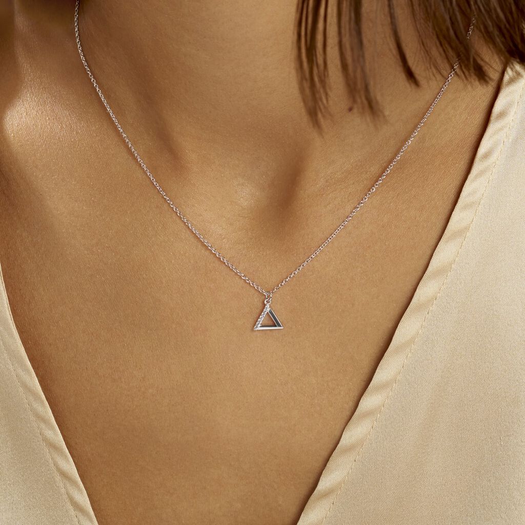 Collier Lorena Argent Blanc Oxyde De Zirconium