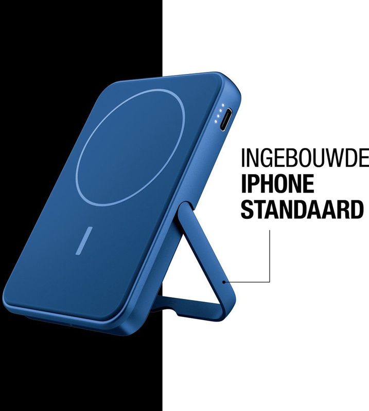 Fresh N Rebel - Magnet Qi Powerbank - 5000mAh - True Blue - Draadloos