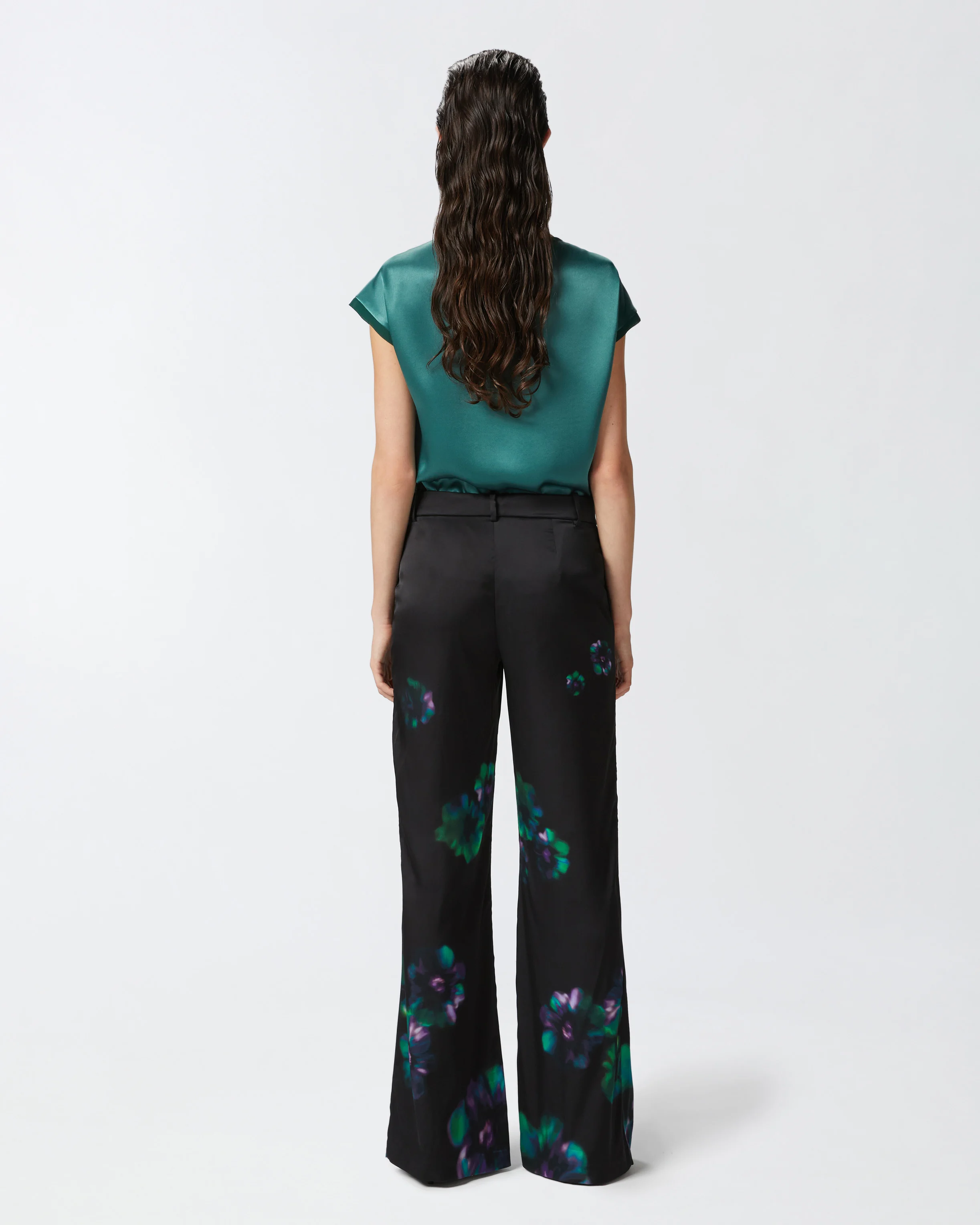 Pantalon à imprimé floral | Noir