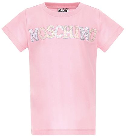Moschino T-shirt - LyseRød m. Logo