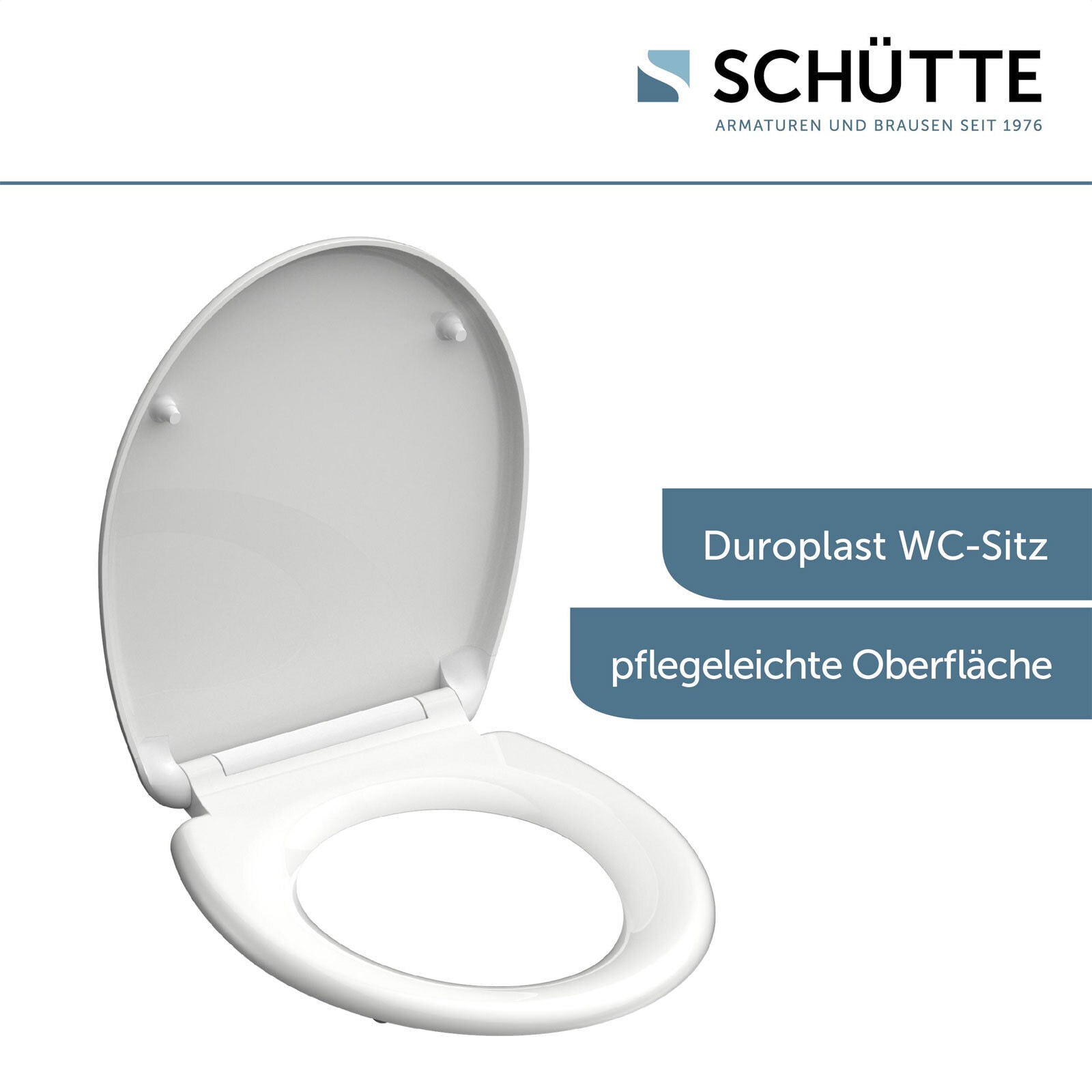 SCHÜTTE WC-Sitz Weiß Duroplast Absenkautomatik Schnellverschluss Befestigungsmaterial