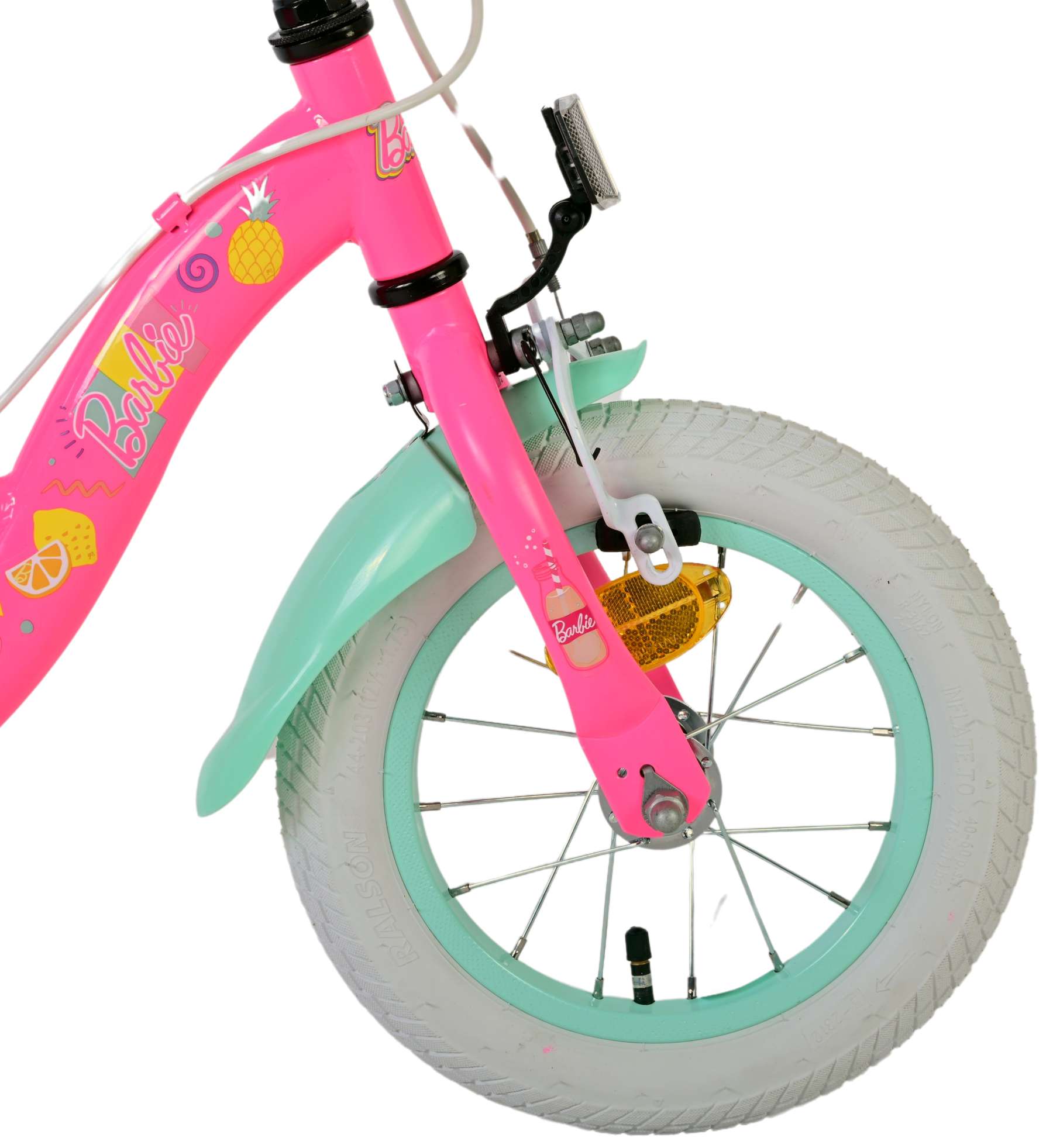 TPFSports Barbie Kinderfahrrad - Mädchen - 12 Zoll - Rücktritt + Handbremse - Rosa