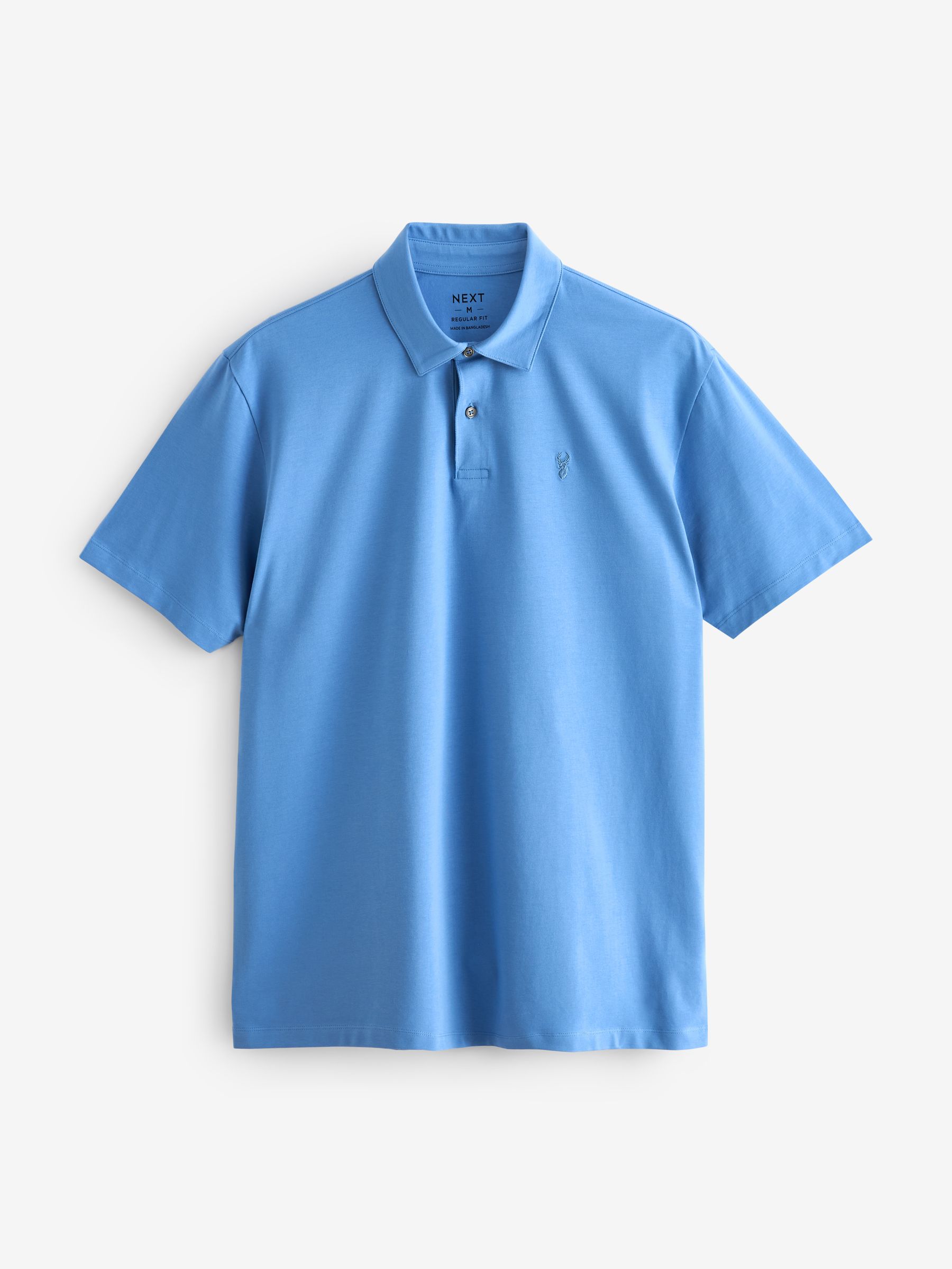 Blauw - Normale Pasvorm - Set van 5 jersey poloshirts met korte mouwen