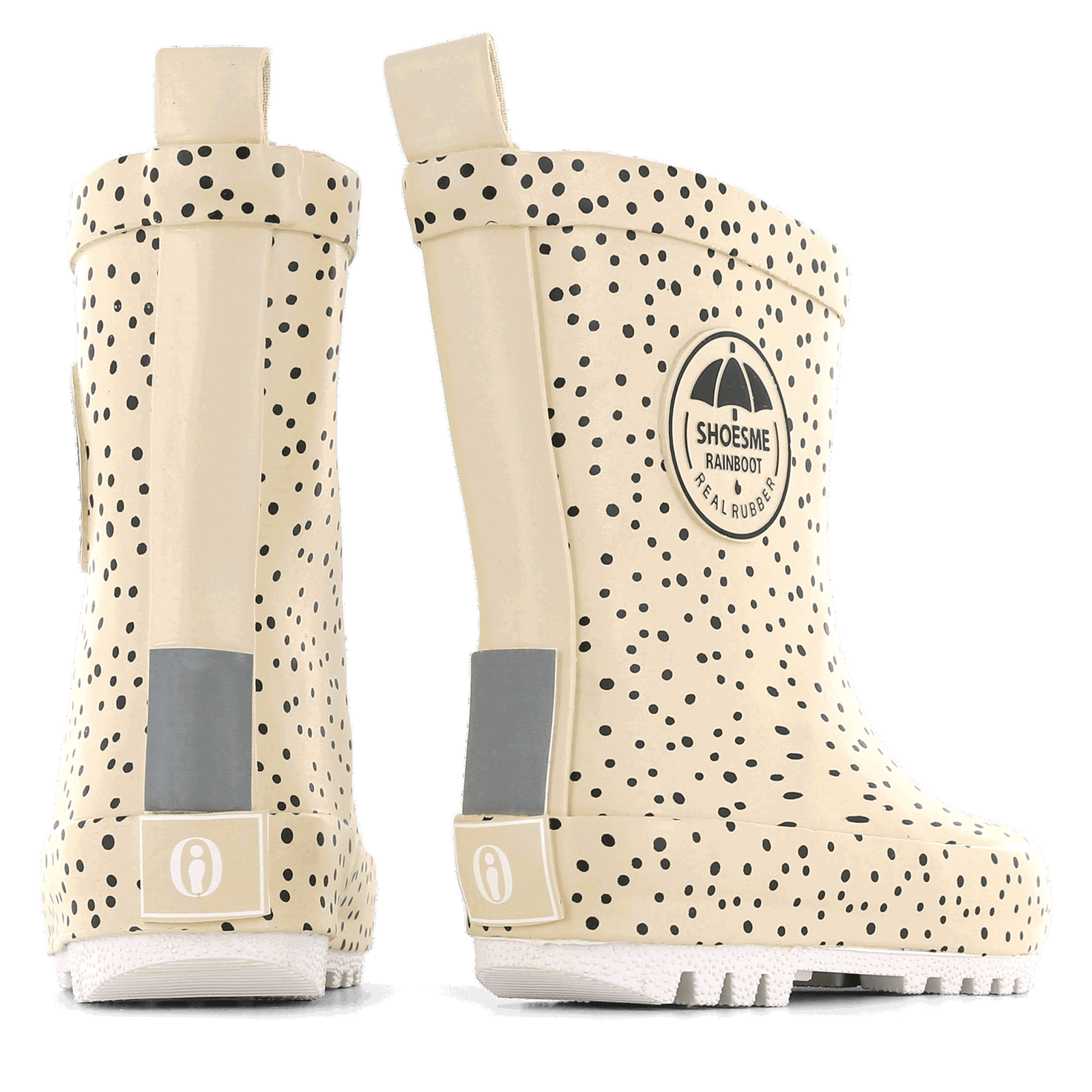 Shoesme beige Regenstiefel mit blauem Punkt
