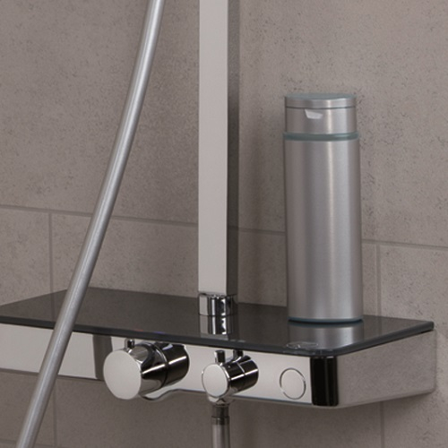 Schutte Ocean complete regendouche inclusief thermostaatkraan en planchet chroom/antraciet