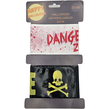 Halloween advarselsbånd 2-pak 7,5 cm x 3 m - multifarvet