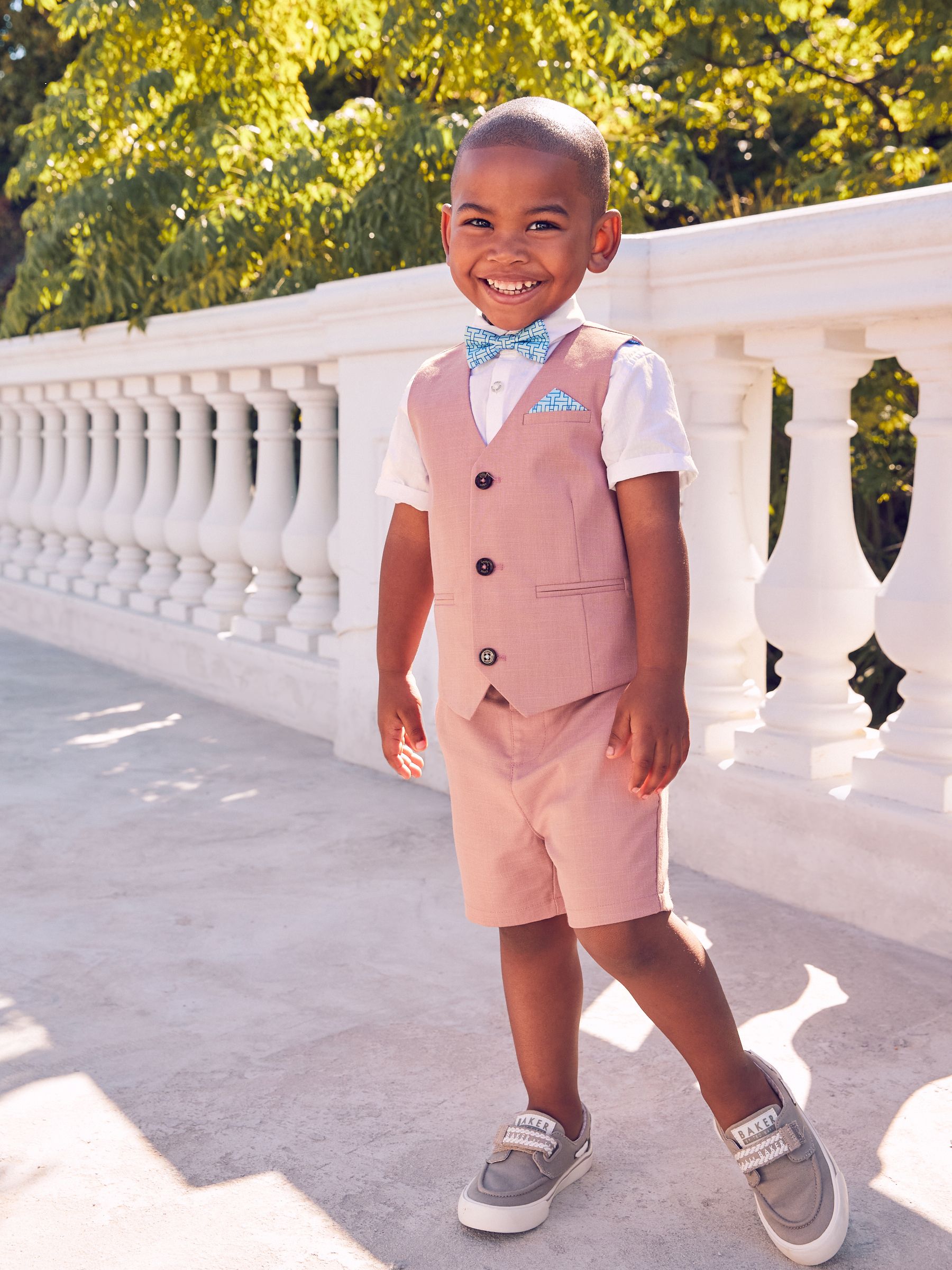Baker by Ted Baker roze overhemd, gilet en short set