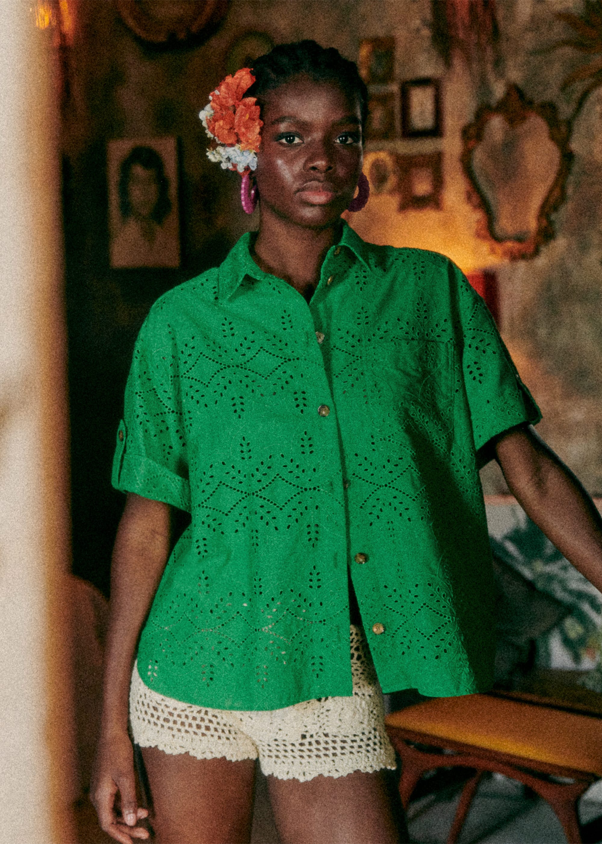 Chemise Laurine - Vert Flash - E-SHOP/CHEMISES & BLOUSES 5905236