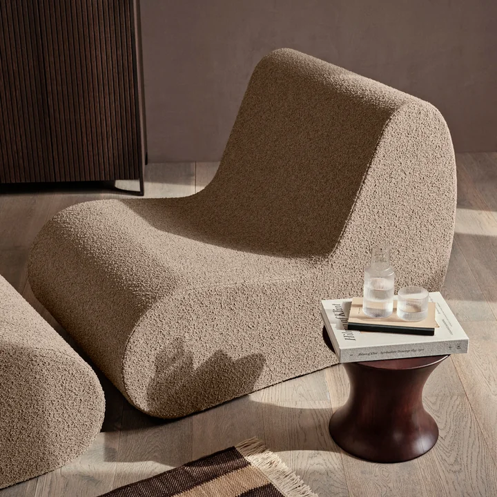 Ferm Living - Rouli Center Modul Sessel, off-white (Pure Bouclé)