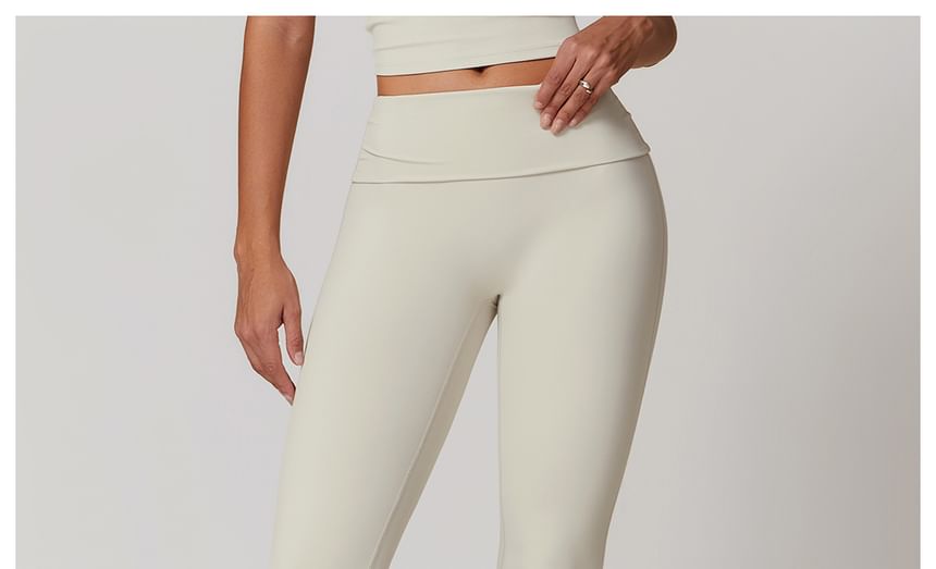 Skinniano - Laag uitlopende yogabroek met effen taille