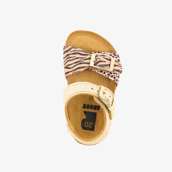 Groot leren meisjes bio sandalen met stippenprint