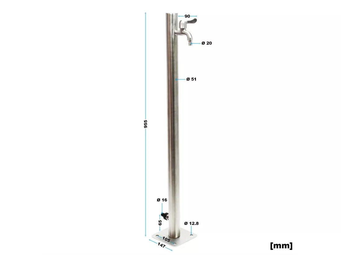Colonne d’eau 95,5 cm 1.47 x 1.47 x 9.55 cm 16_0002383