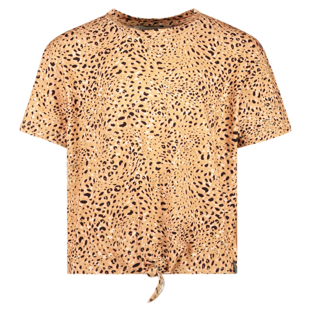 Cars T-shirt Alia met dierenprint oranje/bruin