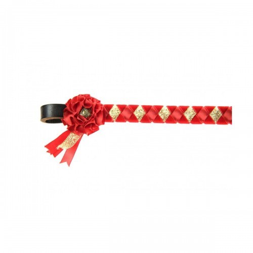 Protetor de testa modelo Skipton, vermelho/vermelho/dourado