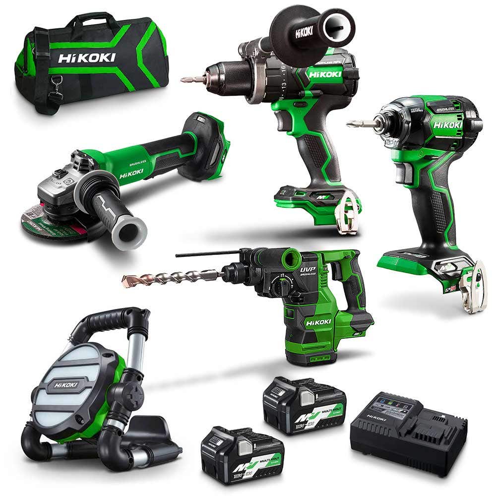 Kit combinado HiKOKI 36V Brushless de 5 peças, 2 x 2,5/5,0Ah KC36D5A3(HRZ)
