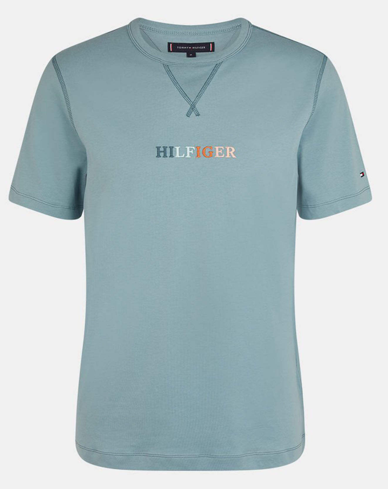 Tommy Hilfiger T-Shirt Contrast Stitch bleu vert