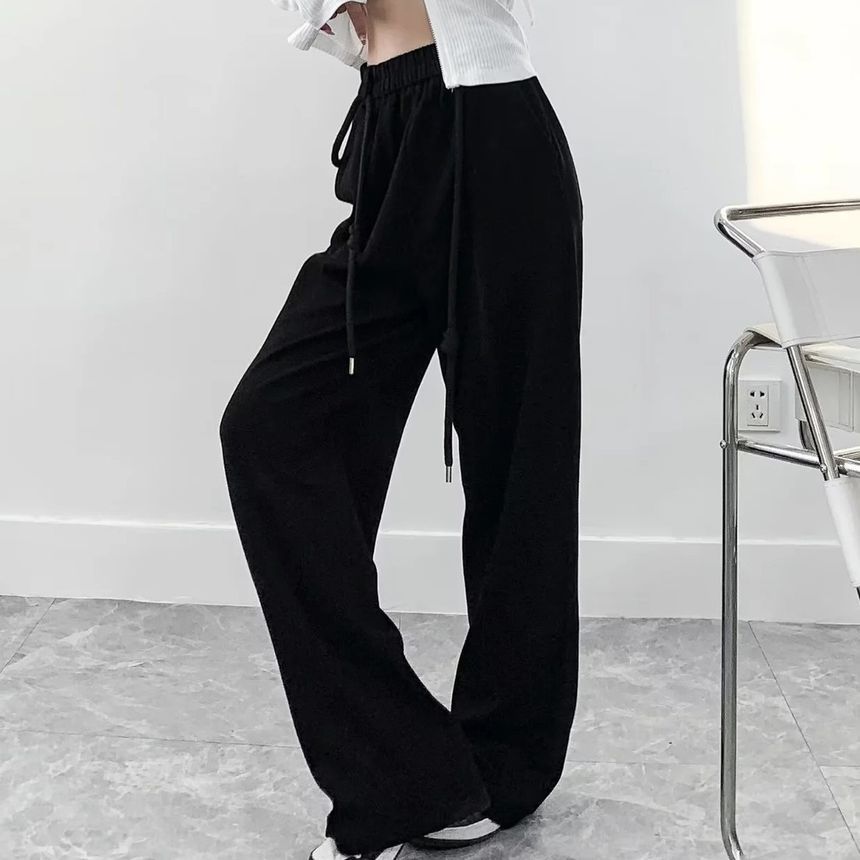 Asiris - High Rise Loose-Fit Effen Wijde Joggingbroek