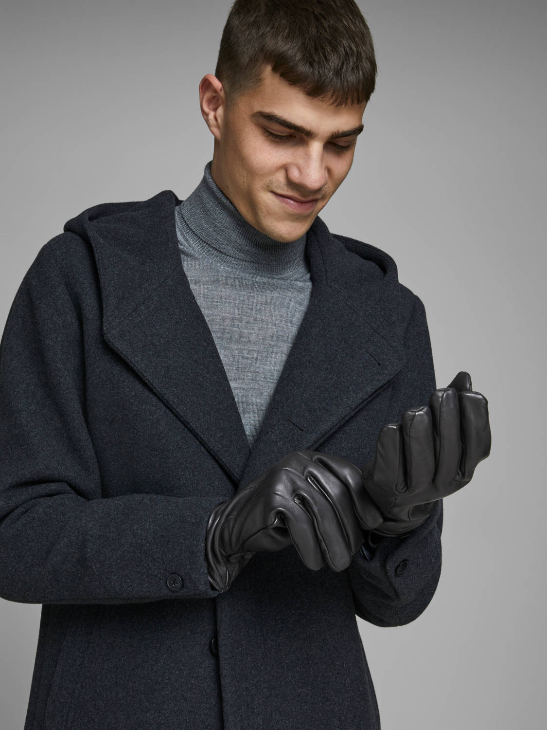 JACK & JONES leren handschoenen zwart