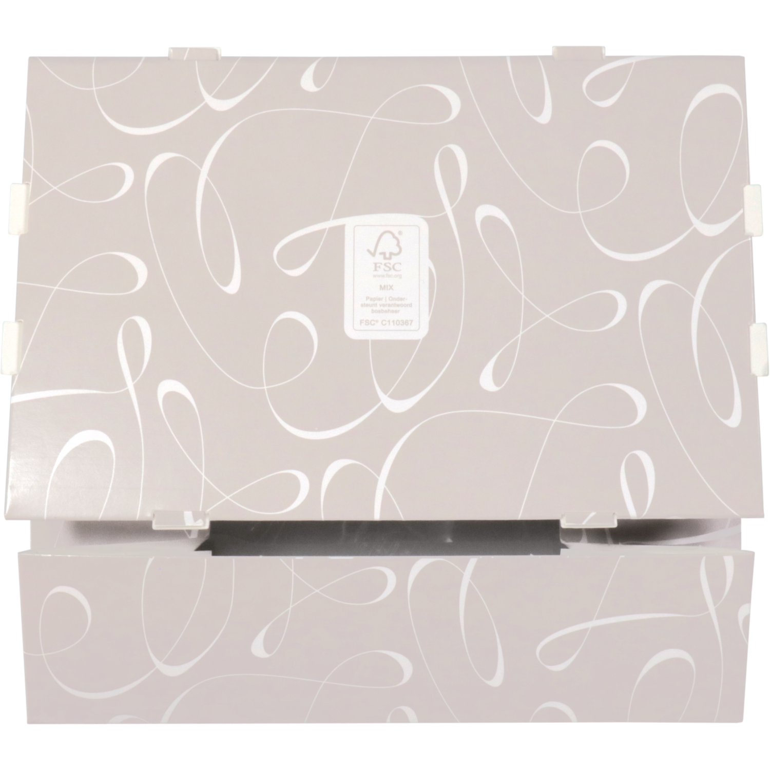 Gebaksdoos, Swirl, karton + PET, 19x12.5x5cm, met venster,