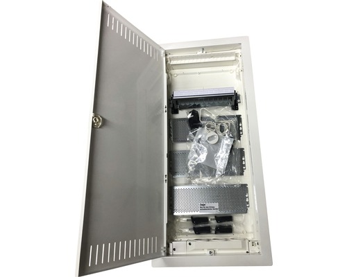 Hager kleine verdeelkast VU48NW volta Multimedia IP30 kunststof inbouw 4-rij met gesleufde plaatstalen deur wit BxHxD 348x755,5x98 mm