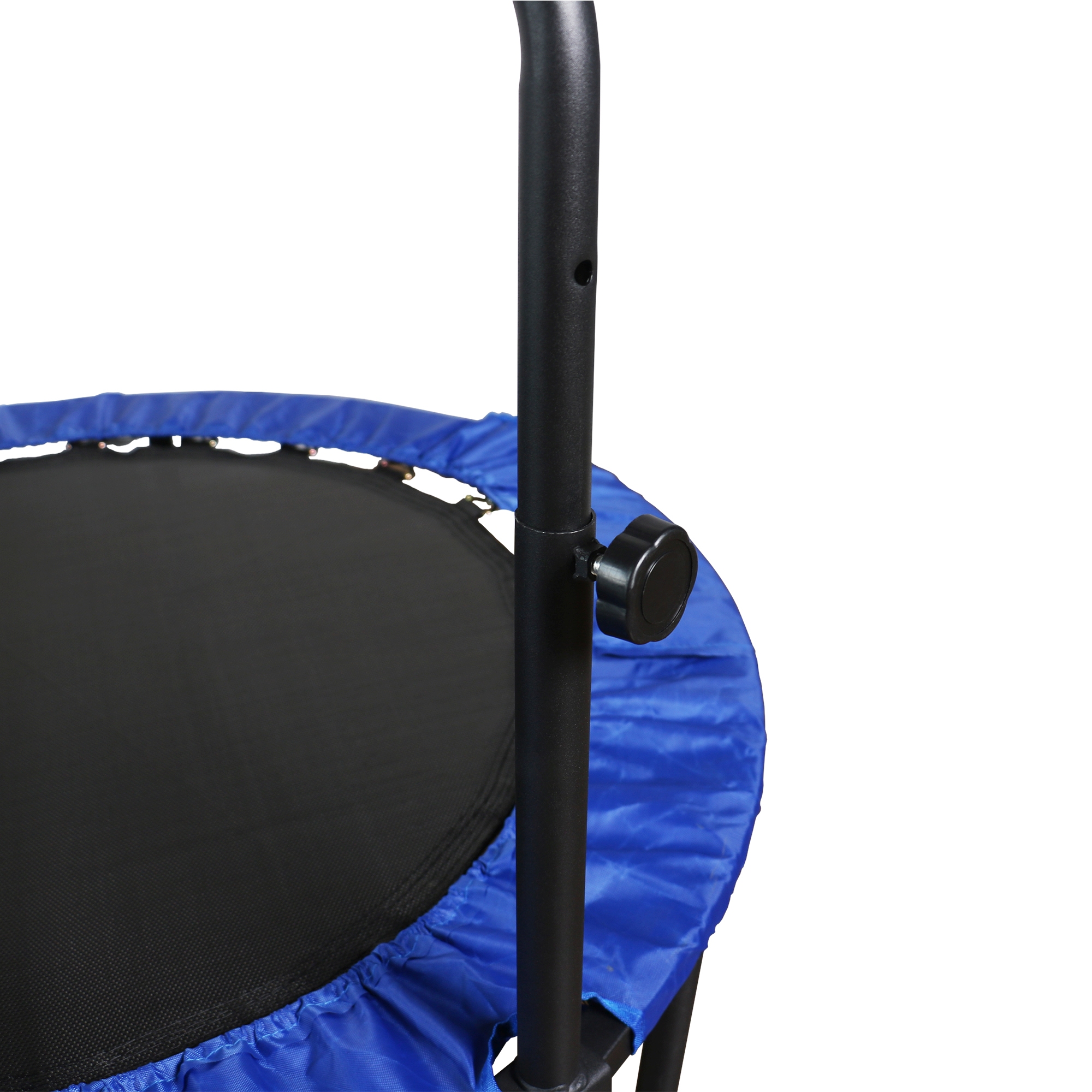 Fitness Trampolin mit Haltestange blau