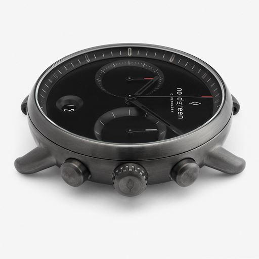 Nordgreen Pioneer PI42GOLEBLBL Ur, Sort, 42 mm