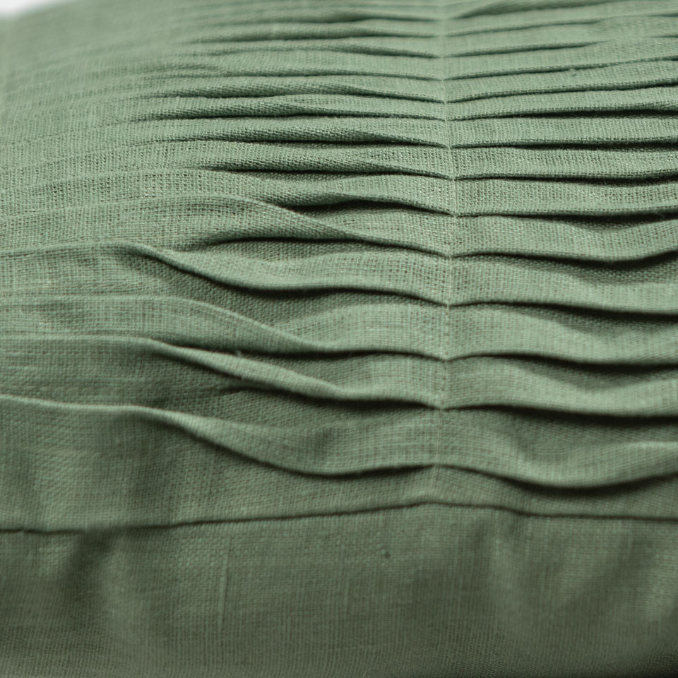 Kussen Small wave linnen old green