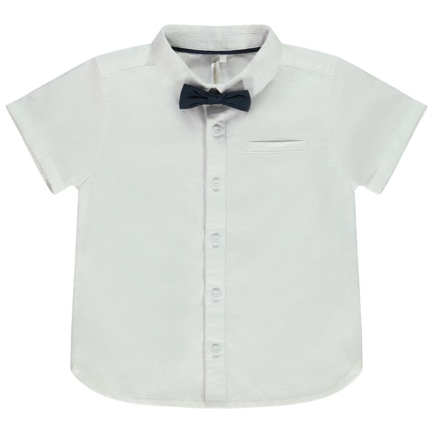 Chemise de cérémonie + nœud papillon pour bébé garçon - Blanc