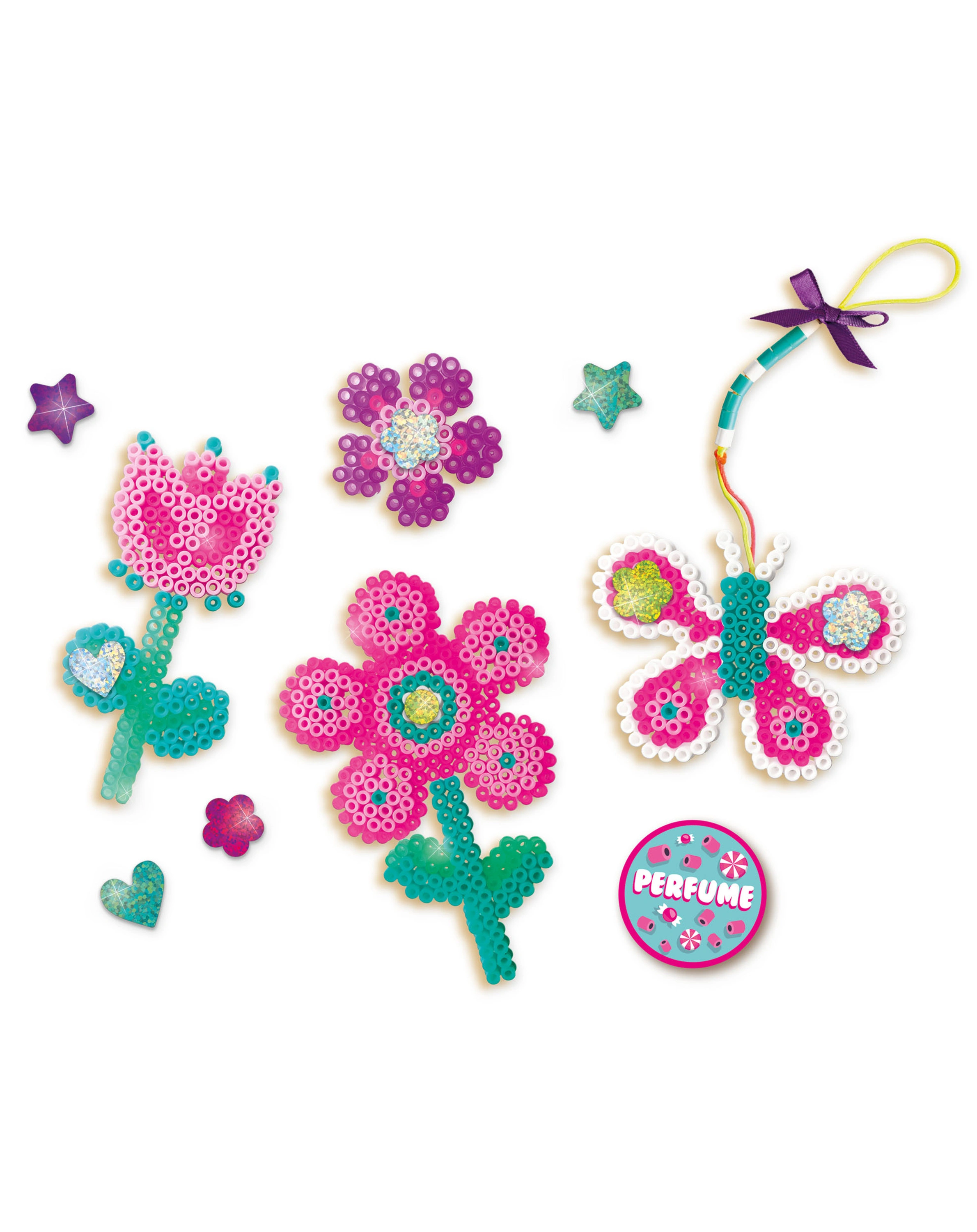 Bügelperlen-Set BLUMENLIEBE PARFÜM mit Stecktafel