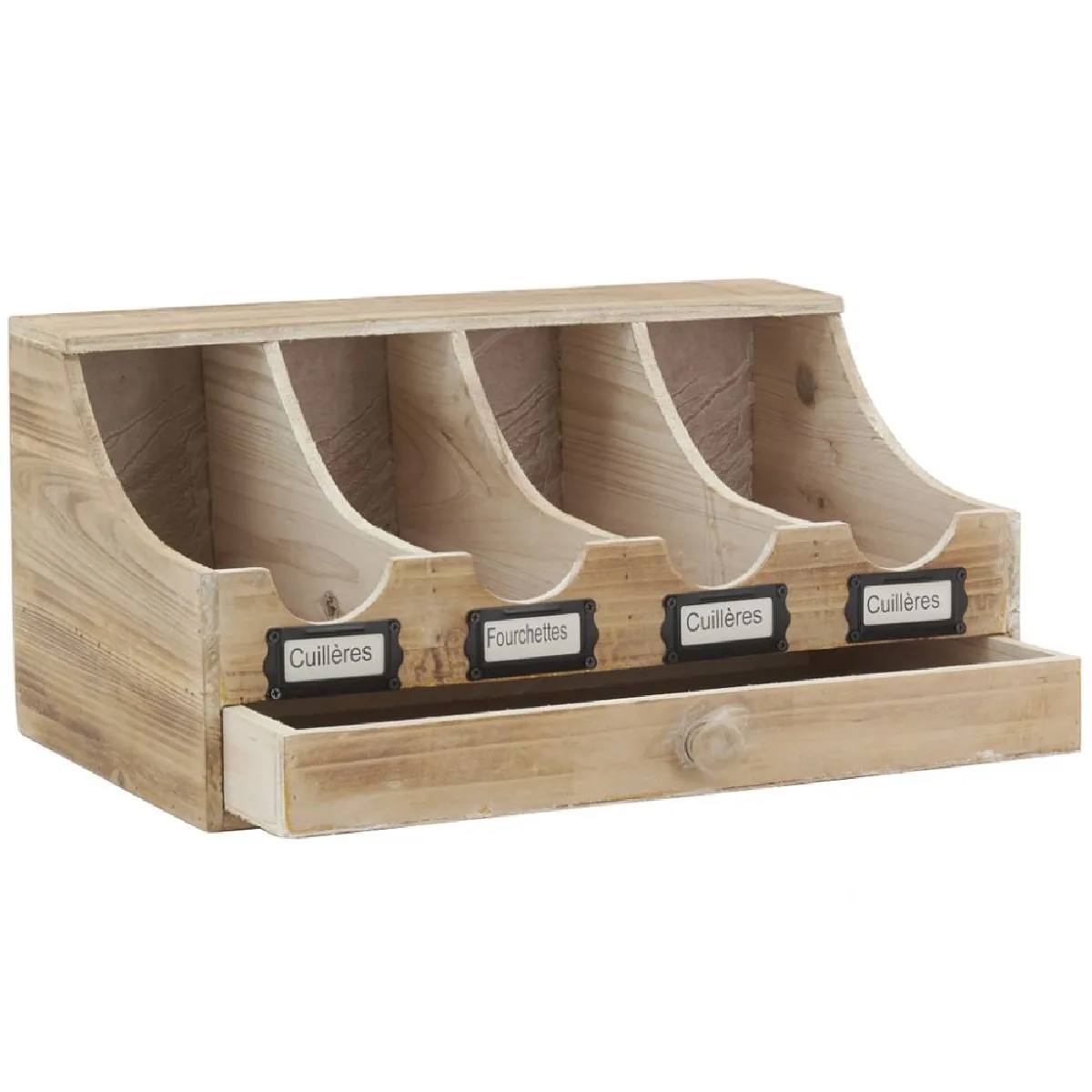 Aubry Gaspard Range-couverts brasserie en bois