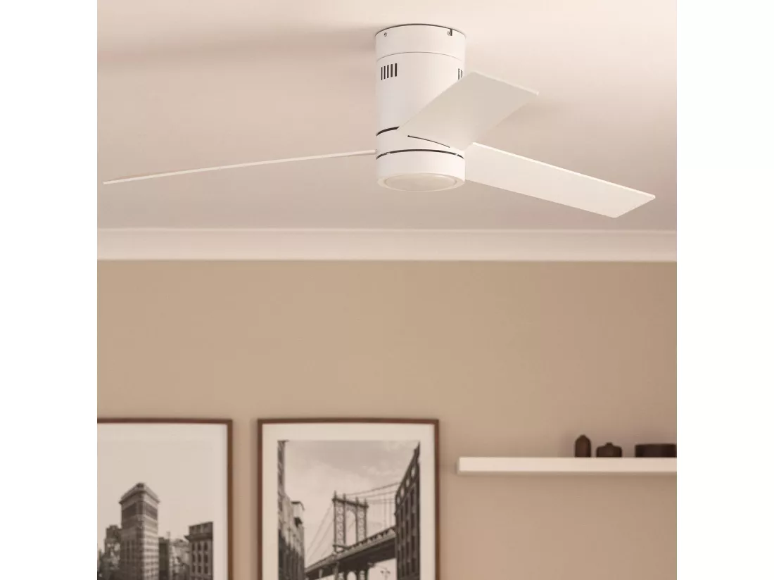 Ventilateur de Plafond Silencieux Blanc Tydir 132cm Moteur DC Blanc