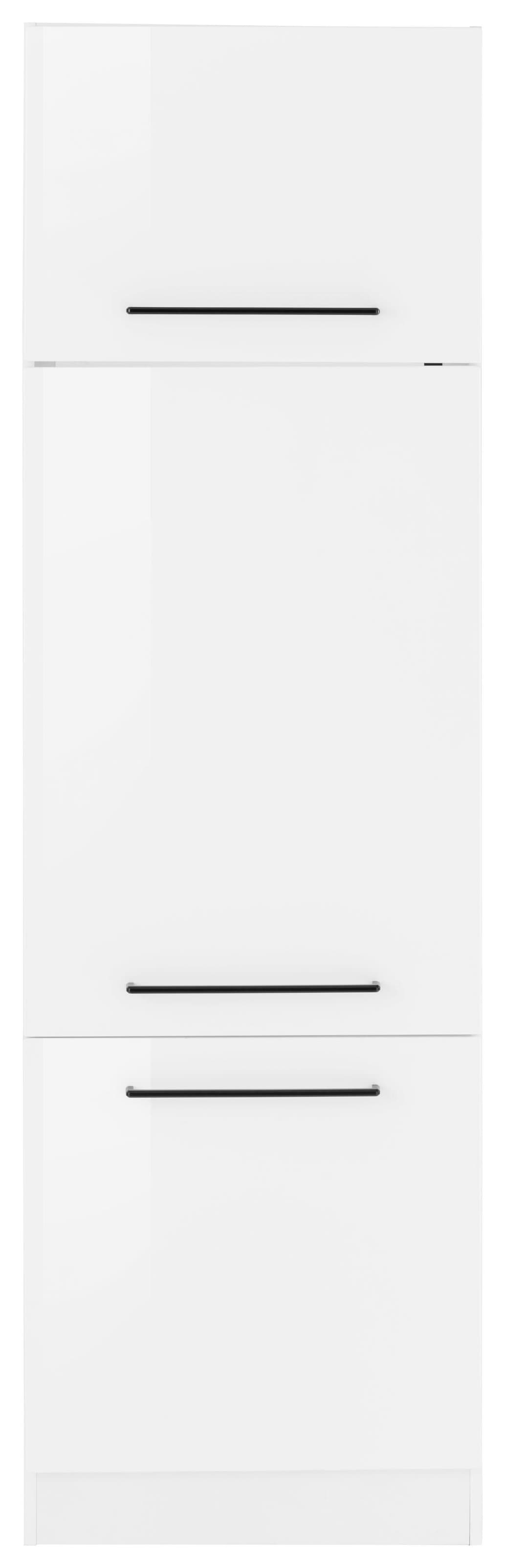 KOCHSTATION Kühlumbauschrank »KS-Tulsa« 60 cm breit, 200 cm hoch, 3 Türen, schwarzer Metallgriff