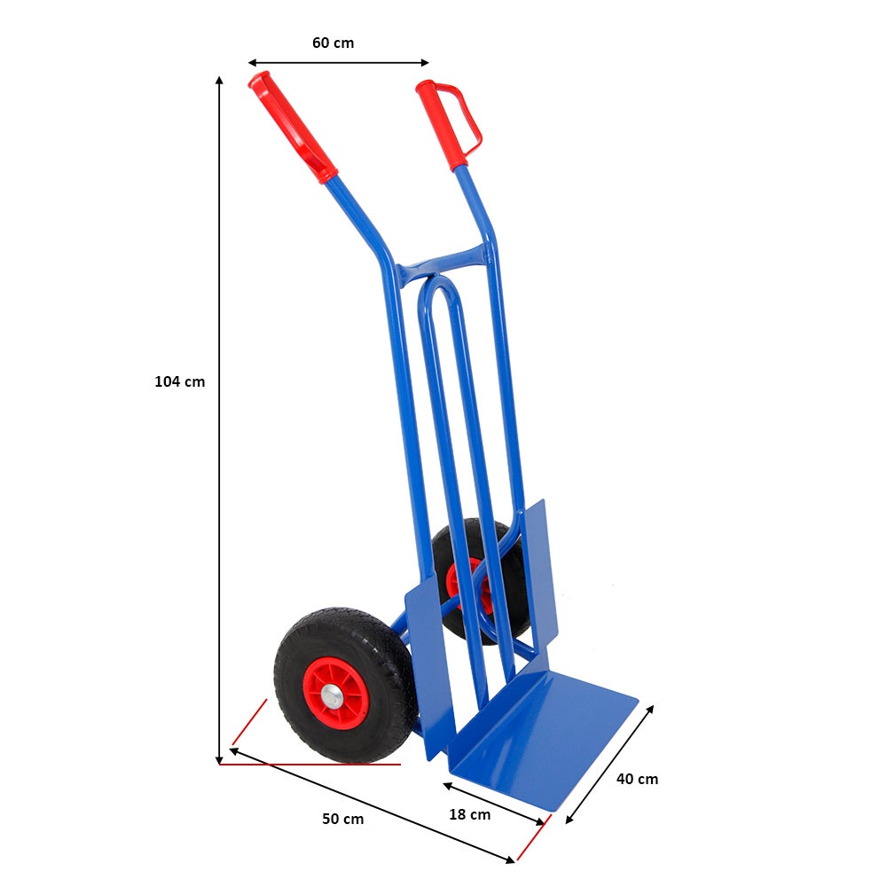 PROREGAL Rhino XL steekwagen met schep (H x B x D): 104 x 60 x 50 cm, laadvermogen: 250 kg, lekvrije wielen, blauw