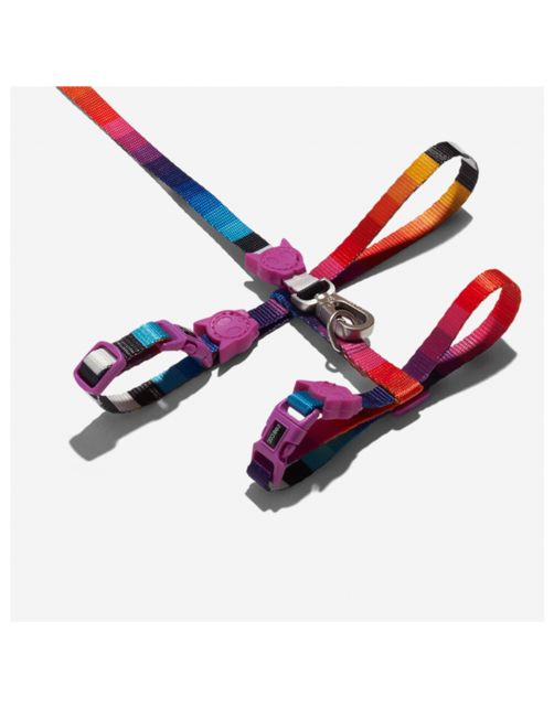 Zee.Dog Prisma Harnass + Lijn - Kattenharnas - 20-30x1.0 cm Multi-Color One Size