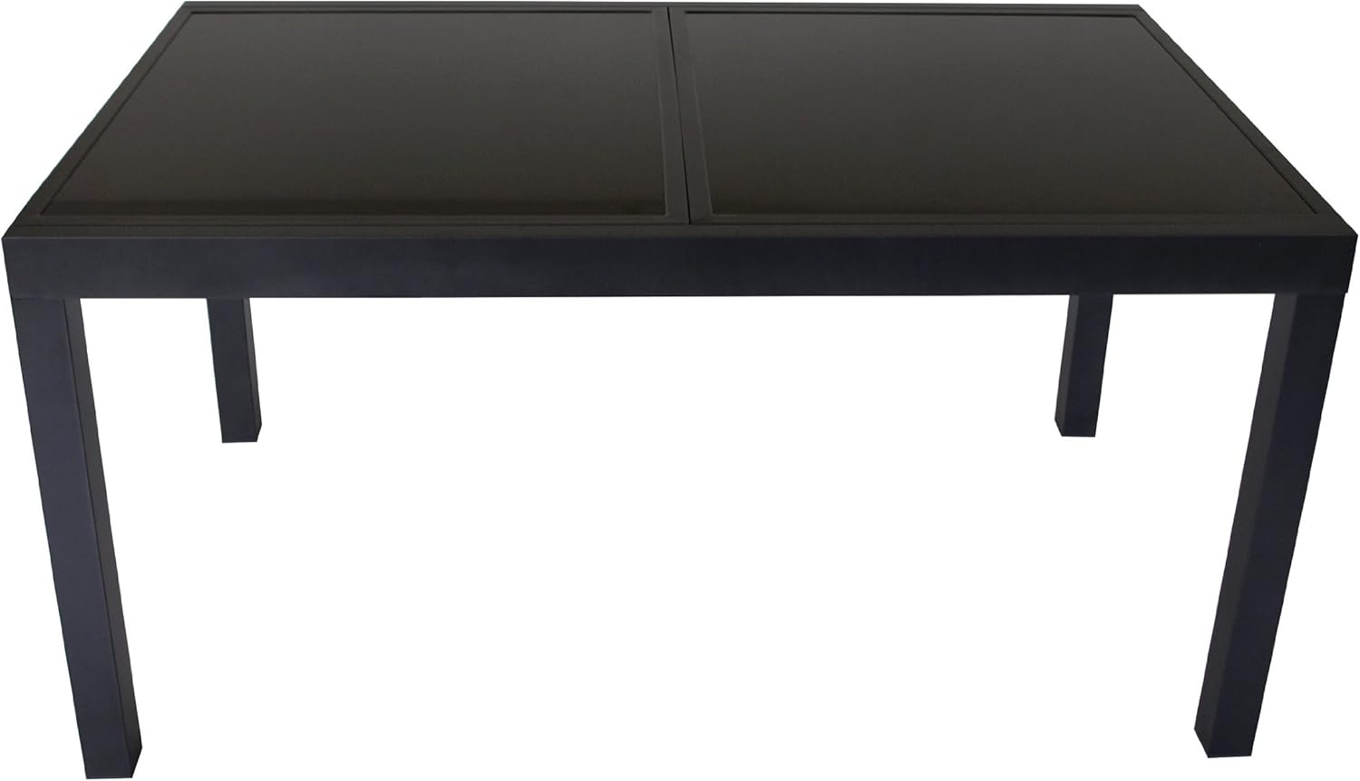 DEGAMO Ausziehtisch Torino XL 180/240x100cm, Aluminium anthrazit + Glas schwarz