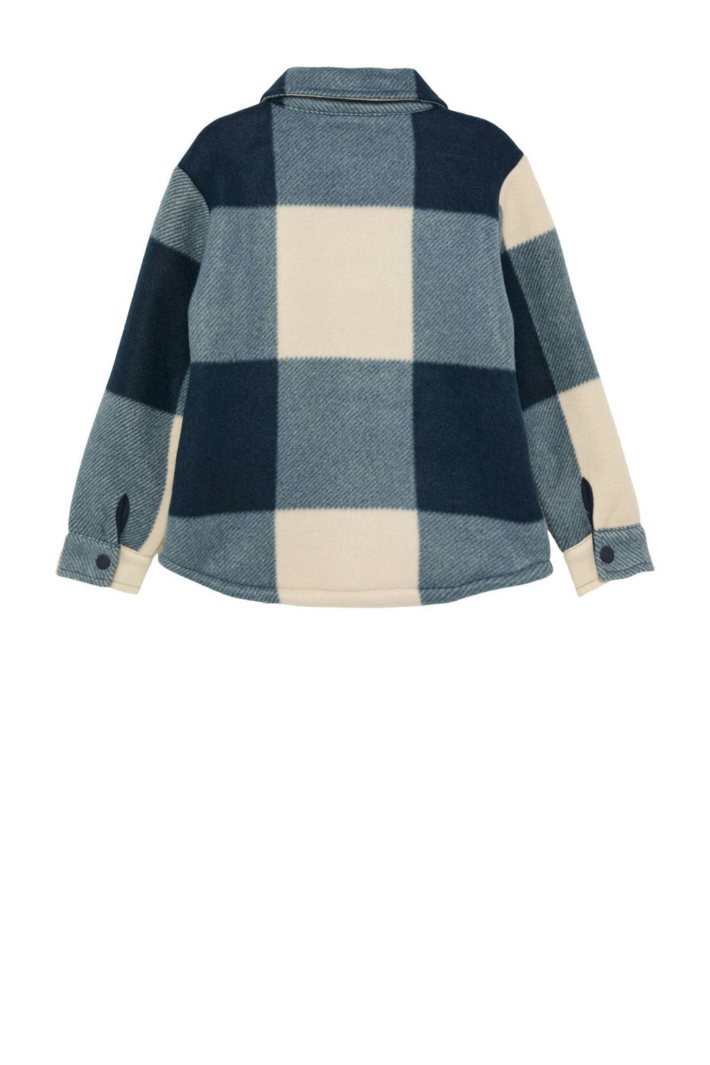 s.Oliver geruite shacket tussenjas blauw/ ecru
