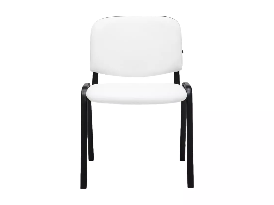 Chaise de salle à manger - Similicuir & Métal noir mat - Blanc - Ken
