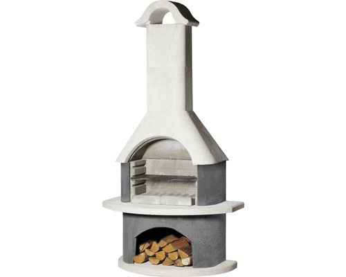 Barbecuehaard Buschbeck Meran 65 x 110 x 210 cm beton antraciet grijs wit