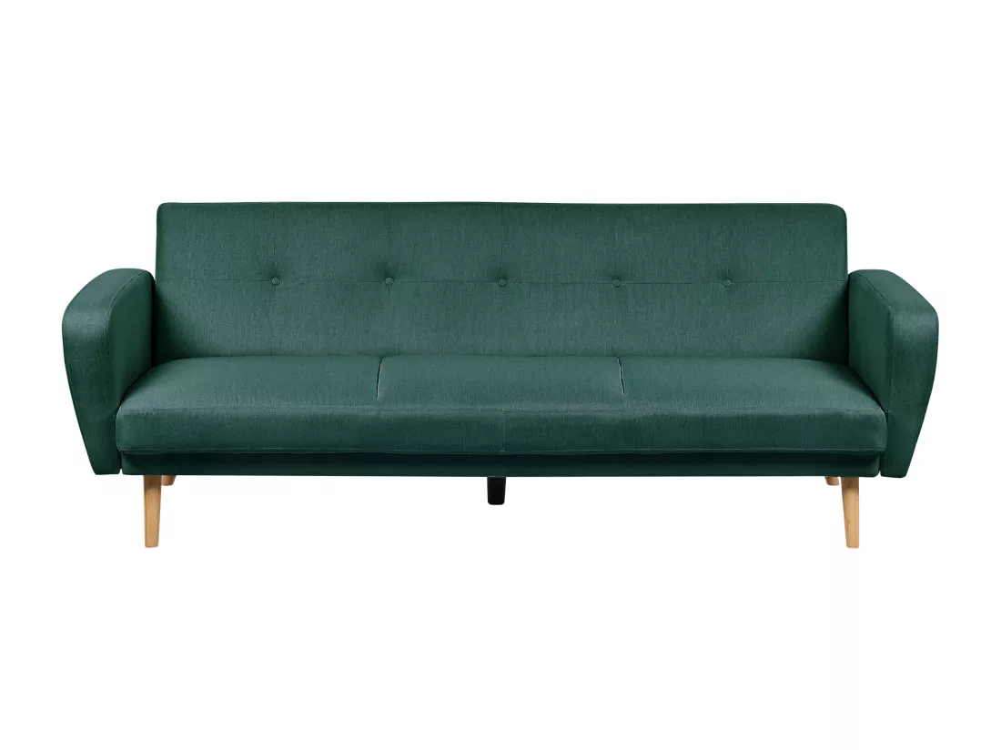 Canapé convertible 3 places en tissu vert FLORLI