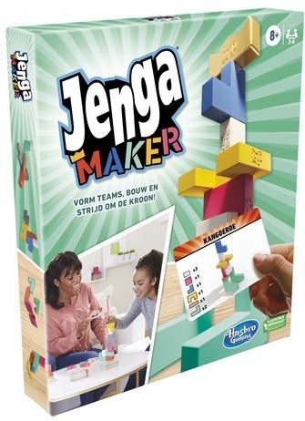 Hasbro Gaming Jenga Maker - Bordspel voor kinderen +8 jaar - Franse versie - Bouw snel en win de kroon!